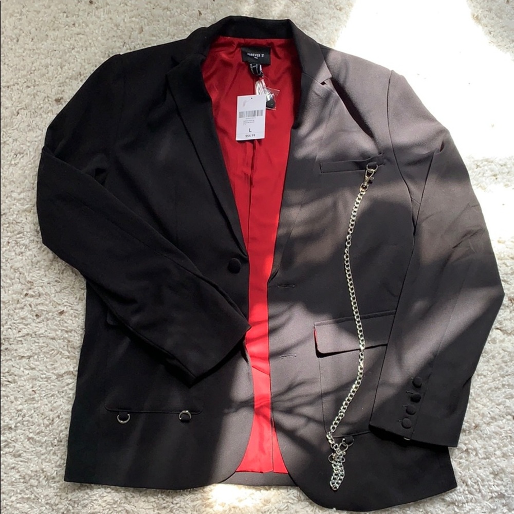 NWT F21 men’s Curb Chain Buttoned blazer L